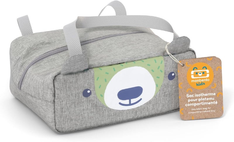 monbento Wonder Travel Kids Lunch Bag Green Bear - Insulated Lunch Bag for Lunch Box - Image 5